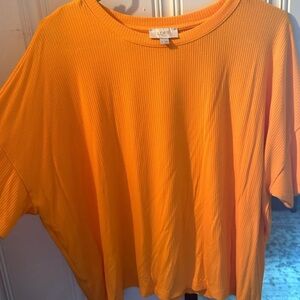 LOFT Orange Oversized Boxy Short Sleeve T-Shirt